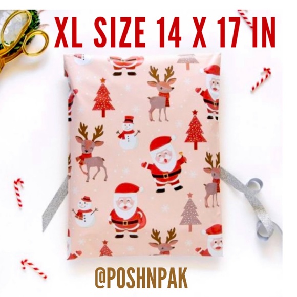 mailers Other - 3 SETS LEFT!🎅🏼10 XL size Santa & Reindeer Poly Mailers 14 x 17 inch